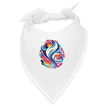 Farbenfrohe Abstraktion: Ein Tanz - Bandana - Weiß - Vorne