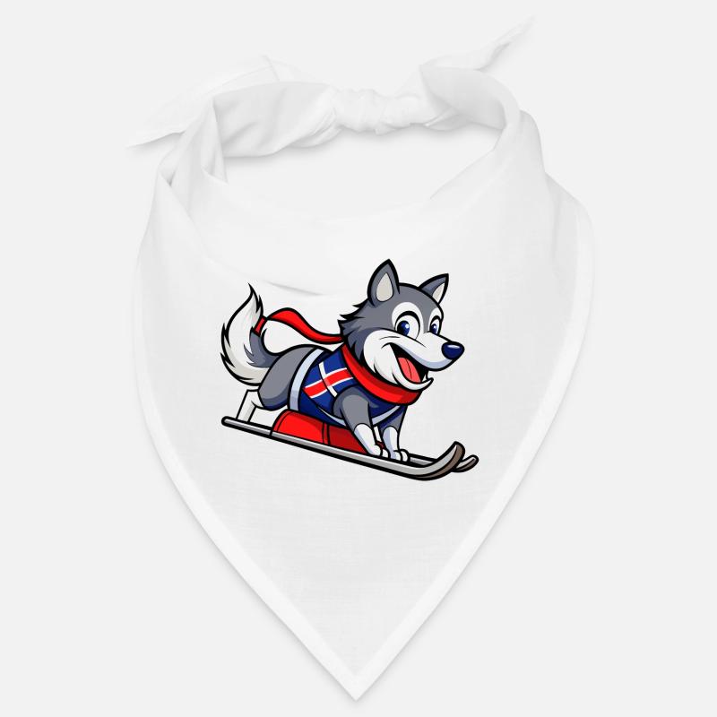 Determined Norwegian Elkhound Sled Racer Bandana