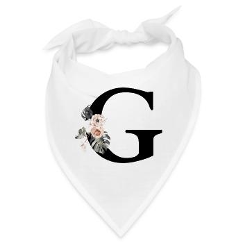 Tropischer Blumenbuchstabe g - Bandana - Weiß - Vorne
