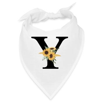 Sonnenblume Blumen y Brief - Bandana - Weiß - Vorne