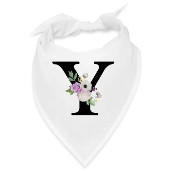 Lila Blumenbuchstabe y - Bandana - Weiß - Vorne