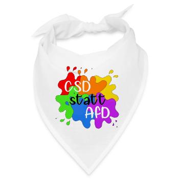 CSD statt AfD - Bandana - Weiß - Vorne
