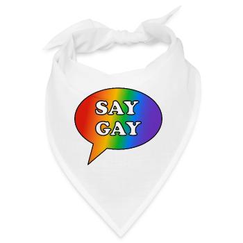 Sag Gay Rainbow Speech Bubble - Bandana - Weiß - Vorne