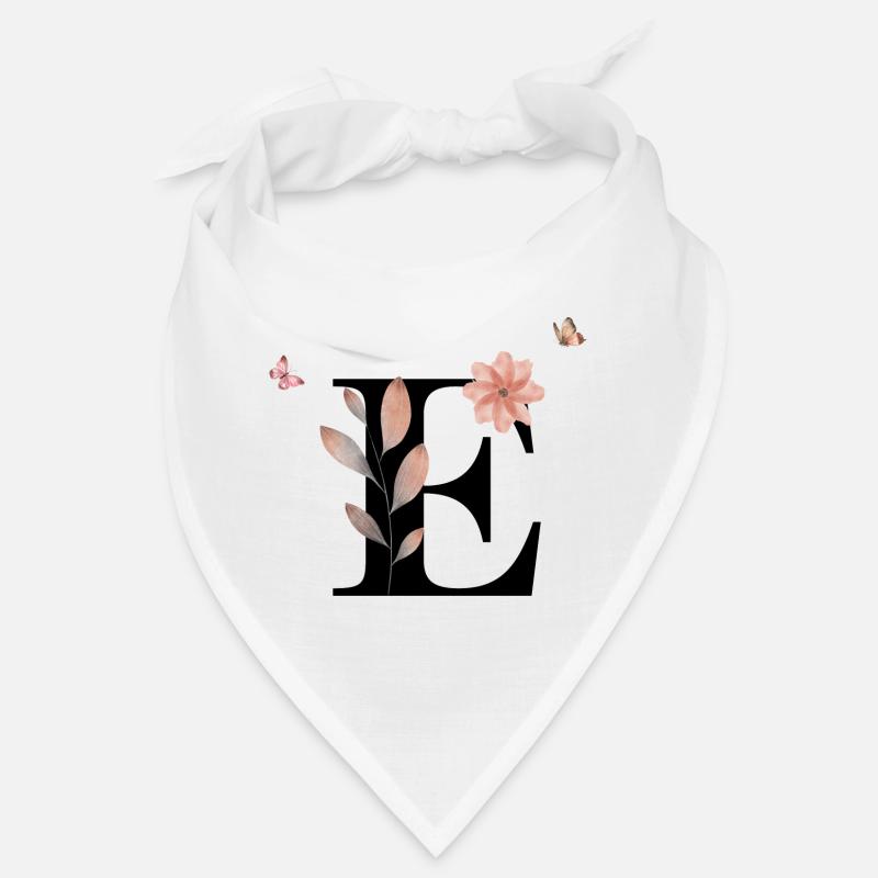 Lettre e fleurs sauvages aquarelles Bandana