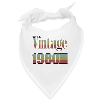 1980 Geburtstag 1980 Jahrgang 1980 Geburtstag - Bandana - Weiß - Vorne