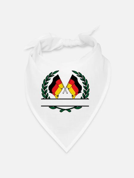Fahnen Deutschland Lorbeerkranz Banner - Bandana - Weiß