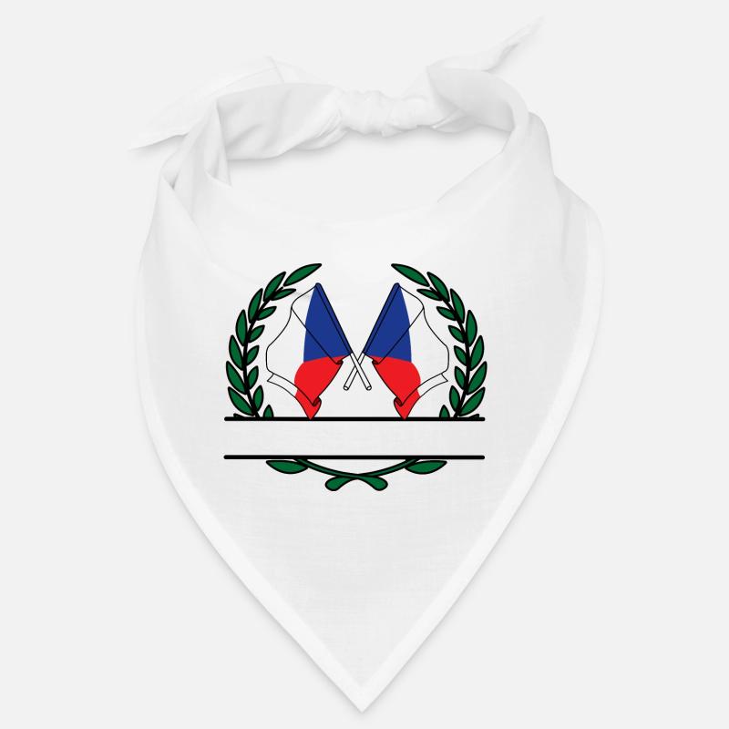 Drapeaux République tchèque couronne de laurier bannière Bandana