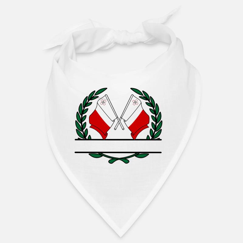 Drapeaux Malte couronne de laurier bannière Bandana