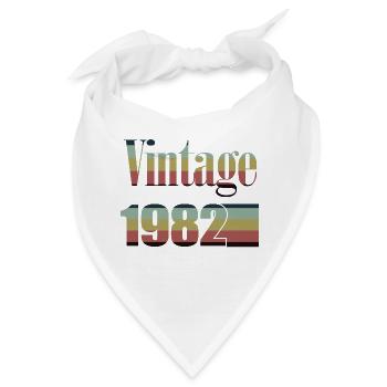 1982 Geburtstag 1982 Jahrgang 1982 Geburtstag - Bandana - Weiß - Vorne