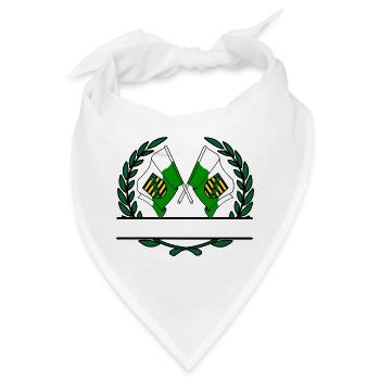 Fahnen Sachsen Lorbeerkranz Banner - Bandana - Weiß - Vorne