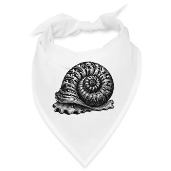 kunstvolle ornamentale Schnecke in Schwarz Weiß - Bandana - Weiß - Vorne