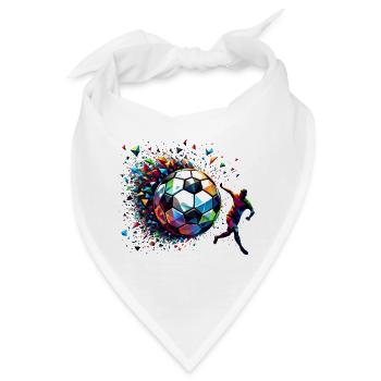 dynamischer Fußballspieler spielt Fußball - Bandana - Weiß - Vorne