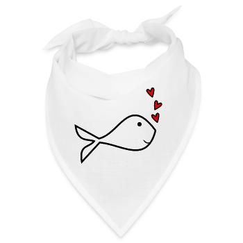 HERZ. VIELEN DANK. GELIEBTE. MEISTER. DANKE HERRIN. - Bandana - Weiß - Vorne
