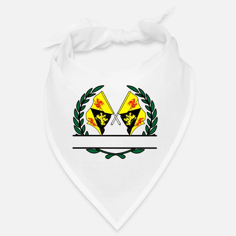 Drapeaux Brabant Wallon en bannière couronne de laurier Bandana