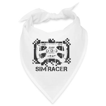 Sim Racer gamer udes look simracing Symbol Logo - Bandana - Weiß - Vorne