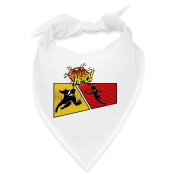 Superhelden-Pop-Art-Tafel - Bandana - Weiß - Vorne