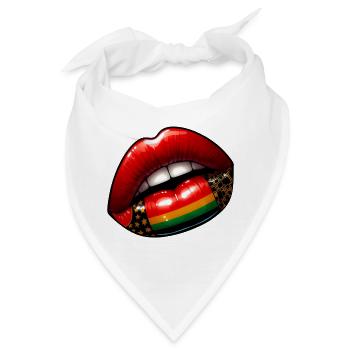 Kuss der Eleganz, rote Lippen - Bandana - Weiß - Vorne