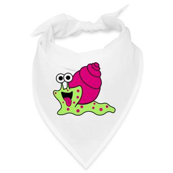 schnecke funny - Bandana - Weiß - Vorne