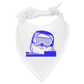 Süßer DJ Igel Mischpult Deejay Mixer Party Musik - Bandana - Weiß - Vorne