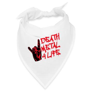 Heavy Death Metal 4 Life Hard Rock Cool Handgeste - Bandana - Weiß - Vorne