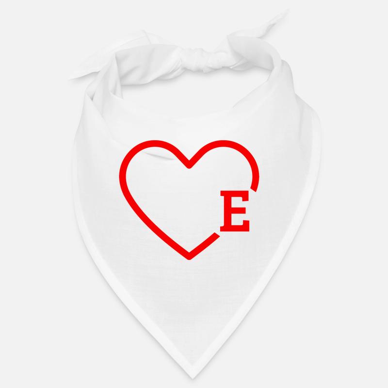 Buchstabe E Rotes Herz Bandana
