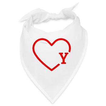 Buchstabe y rotes Herz - Bandana - Weiß - Vorne
