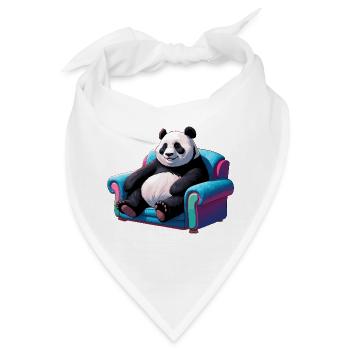Cooler Panda auf der Couch - Bandana - Weiß - Vorne
