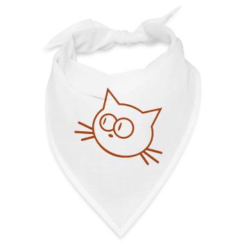 Neugierige Katze Guckt Lustig Ulkig Albern Komisch - Bandana - Weiß - Vorne