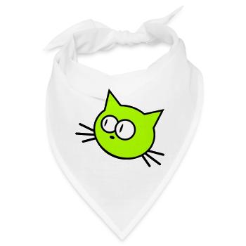 Neugierige Katze Guckt Lustig Ulkig Albern Komisch - Bandana - Weiß - Vorne