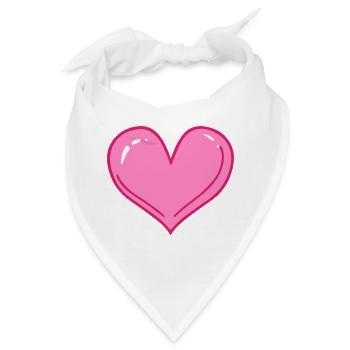 Herz Heart - Bandana - Weiß - Vorne