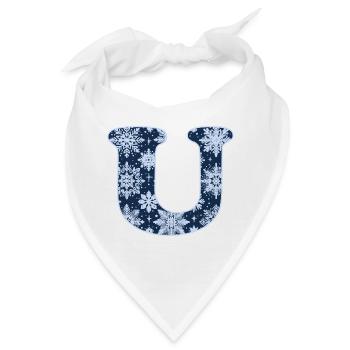Buchstabe U Schneeflocken - Bandana - Weiß - Vorne
