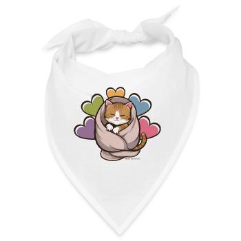 Kuscheliges Kätzchen unter Decke - Bandana - Weiß - Vorne