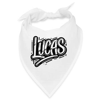 Lucas Name Vorname Graffiti - Bandana - Weiß - Vorne