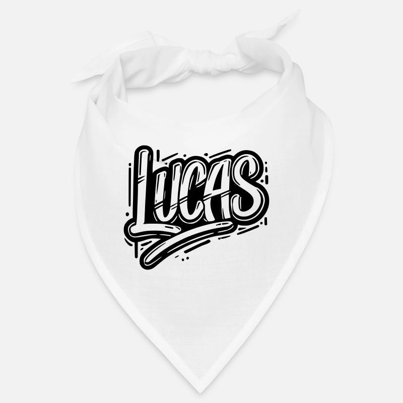 Lucas Nom Prénom Graffiti - Bandana - blanc