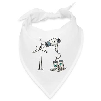 Stopp Windkraft Lustiges Energiekonzept - Bandana - Weiß - Vorne