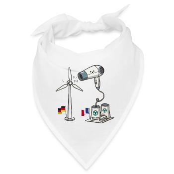 Windkraft vs Kernkraft Lustige Satire - Bandana - Weiß - Vorne