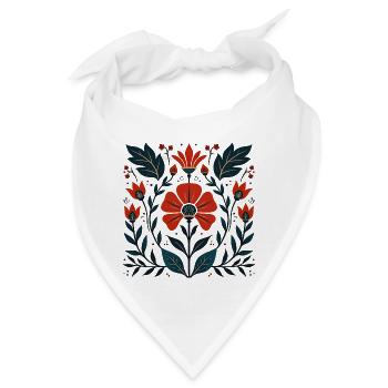 Otomi Blumenmuster Kulturelle Kunst - Bandana - Weiß - Vorne