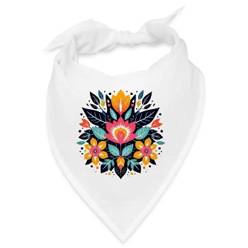 Otomi Blumenmuster Kulturelle Kunst - Bandana - Weiß - Vorne