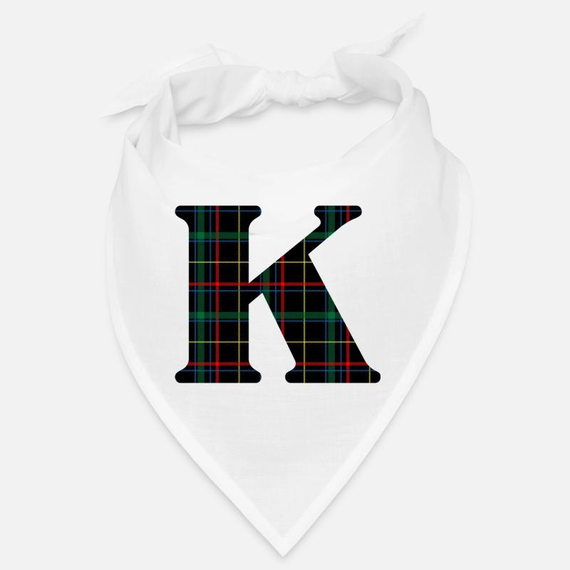 Monogramme k tartan écossais Bandana