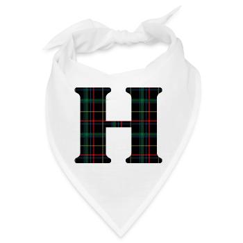 Monogramm h schottischer Tartan - Bandana - Weiß - Vorne
