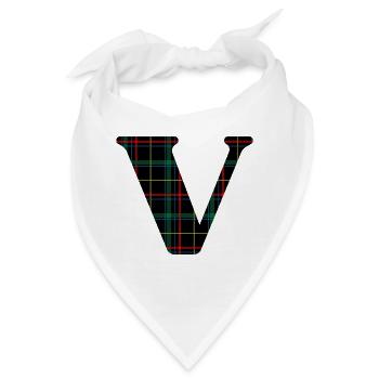 Monogramm gegen schottischen Tartan - Bandana - Weiß - Vorne