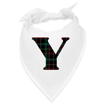Monogram y Schottischer Tartan - Bandana - Weiß - Vorne