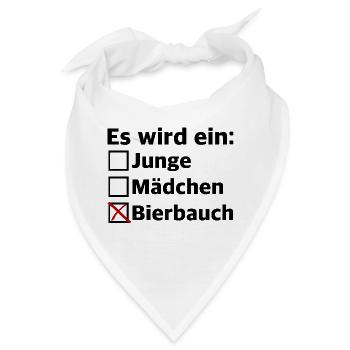 Es wird ein Bierbauch | Schwanger, Bier, Party - Bandana - Weiß - Vorne