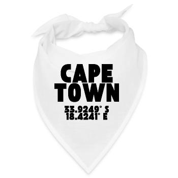 Kapstadt Cape Town - Design mit Koordinaten - Bandana - Weiß - Vorne
