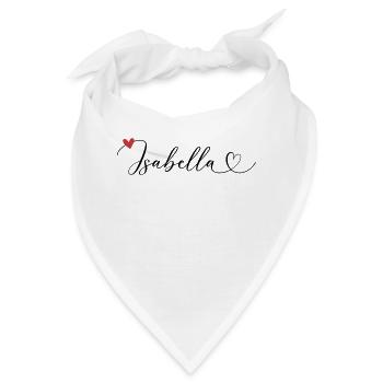 Isabella Name Vorname Kalligrafieherz - Bandana - Weiß - Vorne