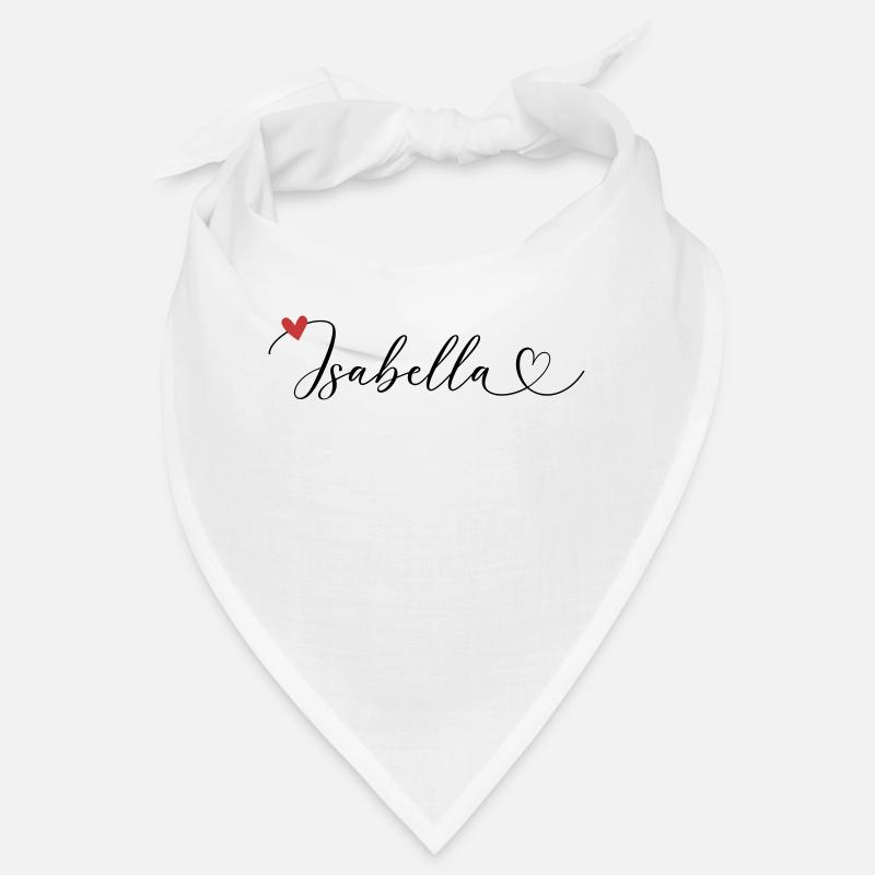 Isabella Last name First name Calligraphy heart Bandana