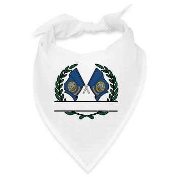 Fahnen USA Indaho Lorbeerkranz Banner - Bandana - Weiß - Vorne