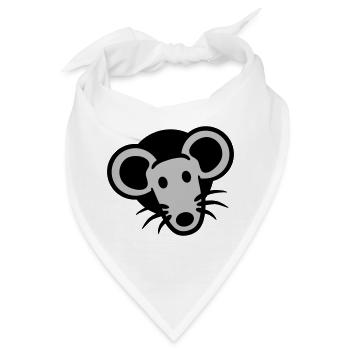 Maus Wand Loch Mauseloch Guckt Süß Lustig Comic - Bandana - Weiß - Vorne