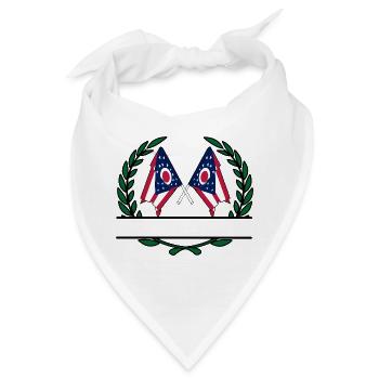Flaggen USA Ohio Lorbeerkranz Banner - Bandana - Weiß - Vorne