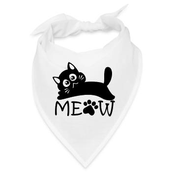 Dramatisches Miauen - Bandana - Weiß - Vorne